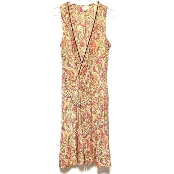 Karen Millen Paisley Print Midi V Neck Dress 10 - Picture 3 of 11